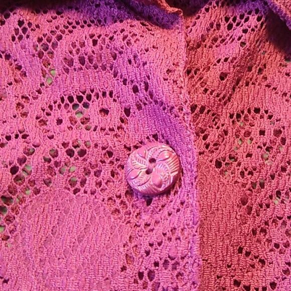 NWT Draper Plum Lace Women's 18 Button Down Light Jacket Special Event - Picture 7 of 7